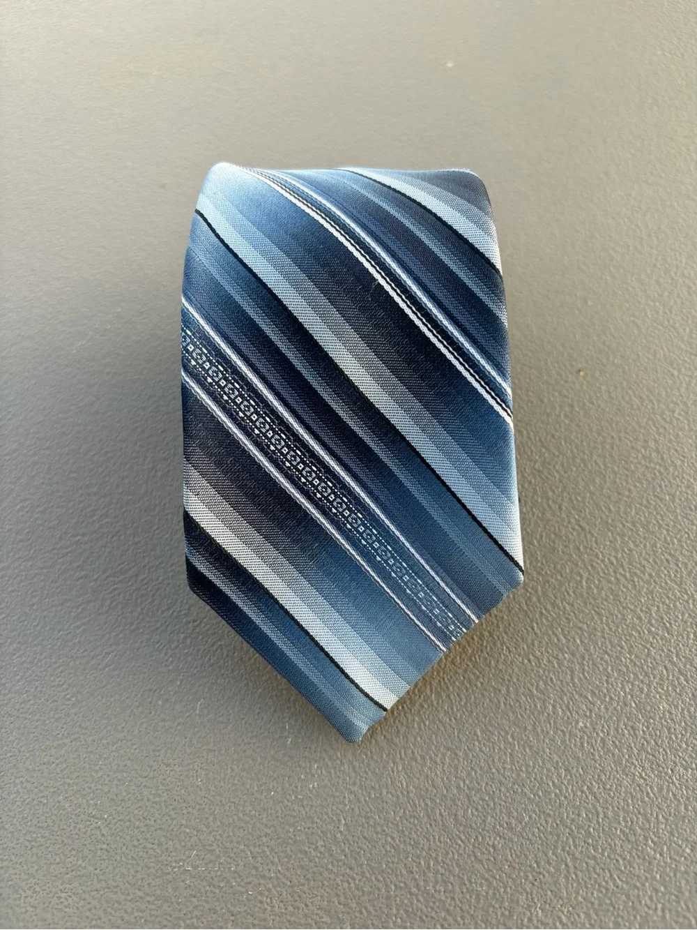 Vintage Johnny Carson Blue Striped Men's Tie